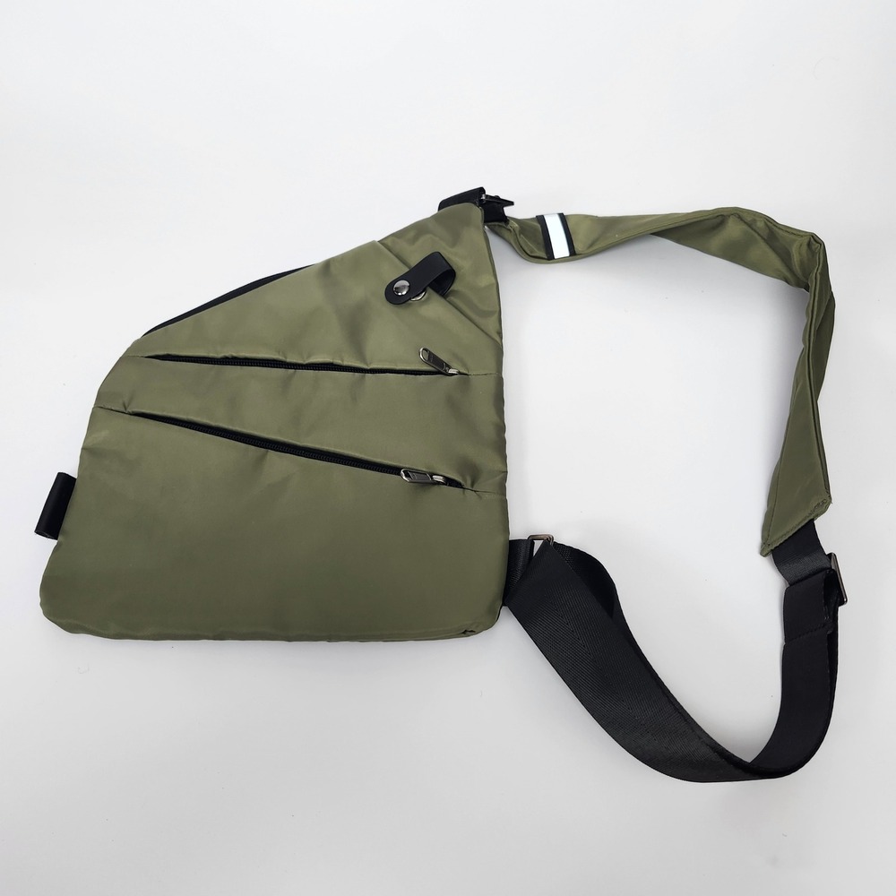 WANDER PLUS Anti Theft Crossbody Sling Bag Green Multi-Pocket Travel Utility